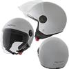 A-Pro Casco Jet Moto Scooter Visera Antigraffio Argento Backline ECE 22-06 XS