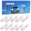 TecPo - 10 lampadine in vetro per tachimetro per illuminazione di interni W1,2W 12V T5 W2x4.6d