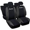 Rebeca Shop Coprisedili Auto Compatibili Panda Hybrid | Made In Italy | Set Coprisedile Anteriori e Posteriori | Accessori Interni (Versione 60e40, Nero/Grigio Scuro)