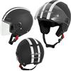 A-Pro Casco Jet Scooter Moto Quad Omologato ECE 22-06 Visiera Nero Opaco XL