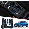 Ruiya per VW Golf 7 7.5 R GTD GTI GTE 2014-2020 Antiscivolo Interno Tappetini,Tappetini in Gomma per Auto Tappetino Bracciolo Protezione Scanalatura Porta Interni Tappetini Gomma Golf 7 Accessori