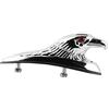 Kuuleyn Decorazione parafango moto, placcatura in alluminio argento cromato, parafango anteriore motore 12V parafango decorativo ornamento statua testa d'aquila adatta per moto universali