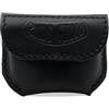 Ends Cuoio Porta Telepass in Pelle per Manubrio Moto Compatibile con Harley Davidson, BMW, Indian - Accessori Moto, Gadget - 100% Made in Italy (Nero, Slim)