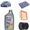 OP Kit tagliando 3 filtri + 4L olio Mobil FE 5W-30 per Ford Fiesta V 1.25 benzina 2002-2014