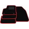 Generico Tappetini compatibili con Opel Corsa F - Elettrico 2020-2024, bordo rosso, kit tappetini auto personalizzati, set tappeti in velluto, tappeto auto