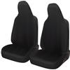 Auto Accessori Lupex Coprisedili Auto Compatibili con Smart ForFour, sedili con poggiatesta integrato, coppia anteriore, fodere protezione sedile, modello universale (Nero)