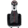 Gtdtixc Pomello Cambio Auto Per Golf 7 MK7 Per GTI Per GTD 2013-2018 Pomello Del Cambio Per Auto Con Guida A Sinistra A 5/6 Velocità Con Cuffia In Pelle Auto Pomello Della Leva(C 6 Speed)