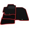 Generico Tappetini compatibili con Kia Rio 2017-2025, bordo rosso, kit tappetini auto personalizzati, set tappeti in velluto, tappeto auto