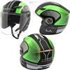 A-Pro Casco Jet Moto Scooter Visiera Trasparente ECE 22 Certificato City Verde XS