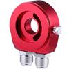 MUELODSIC Adattatore per Manometro Olio Rosso Piastra Sandwich Raffreddamento Olio Auto Kit Accessori Motore per Pressione e Temperatura Facile Installazione e Tenuta