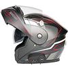 STRTG Casco Modulare Moto Bluetooth, Doppio Casco Modulare con Visiera Parasole Integrale Casco Certificato DOT Sistema di Comunicazione Interfono Integrato Radio FM Mp3 Integrato C,XL61-62cm