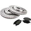 GV-ZONE Foratura e Scanalature Sport Disco Freno Rotori + Pastiglie compatibili con Volkswagen PASSAT B6 ESTATE 3C5 2005- Posteriore - completo - 0288GV - Diametro 286mm - Fori 5