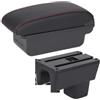 BHGMGEBLV Bracciolos centrales Per SUZUKI Per Swift 2005-2025 Bracciolo Box Auto Portaoggetti Per Rinforzato Dettagli Interni Elevati Bracciolo centrale per auto(B Black red 3USB)