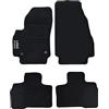Rebeca Shop® Tappetini Auto Compatibili per Qubo | Tappeti Sagomati | In Moquette Nera | Logo Ricamato Battitacco e Clip Di Fissaggio (Compatibili Qubo)
