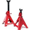 BOUDECH Muscleman - Set 2 Cavalletti per Auto Portata 3000 kg Regolabile in Altezza 28-42 cm Supporto Automotive di Sostegno in Acciaio Rosso