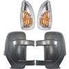 PROMOLINK Copertura per specchietto + set di indicatori di direzione per specchietto retrovisore esterno + indicatore di direzione compatibile con Renault Master Opel Movano Nissan NV400 Interstar dal