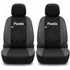Auto Accessori Lupex Coprisedili Compatibili per Panda Terza serie (2012 al 2022), Set Sedili Anteriori in Tessuto, Protezione Sedili, Facili da Installare, Made in Italy (Nero - Grigio Scuro)