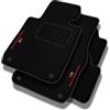 MOTOS PERFORMANCE Tappetini tappetini auto in velluto personalizzati destinato a Volkswagen Passat B7 2010-2015 fissaggi rotondi - Standard, Traforato, rosso-bianco -Ricamo CNC preciso, piping traforato di
