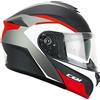 CGM Casco modular, 568G BER DRESDA Nero Rosso opaco, L (59-60cm)