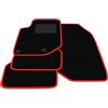Generico Tappetini compatibili con Opel Corsa F 2019-2025, bordo rosso, kit tappetini auto personalizzati, set tappeti in velluto, tappeto auto