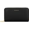 Coccinelle Pelle portafoglio Metallic Soft Wallet Grained Leather Noir nero