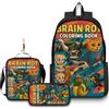 GDFENDU Set di 3 zaini italiani anime con portachiavi, 40,6 cm 3D stampato cartone animato borsa per il pranzo ad alta capacità zaino per la scuola ragazzo e ragazza, G, 16in