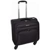 House Of Leather Borsa da viaggio per ufficio e pilota con 4 ruote, trolley da cabina Chester, Nero , Cabin, Caso pilota