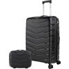 JASLEN - Set valigie - Set Valigie Rigide Offerte. Valigia Grande Rigida, Valigia Media Rigida e Bagaglio a Mano. Set di Valigie con Lucchetto Combinazione TSA, Nero
