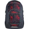 Coocazoo Mate - Zaino per la scuola, ergonomico, regolabile in altezza e dimensione, con cintura toracica e cintura in vita, Broken Black - nero-rosso, Nero