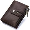 Cosihomu Portafoglio uomo Bifold Portafogli RFID con cerniera Portafoglio con zip in pelle di cavallo pazzo 10 slot di Cosihomu