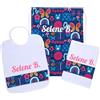 AmiAmarena Set Scuola Materna, Asilo Nido con Nome Ricamato. Sacca a zaino, bavaglino con elastico e asciugamano con asola. 100% cotone Made in Italy (Lollipop, Multicolore)