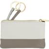 DUDU Astuccio portachiavi colorato in pelle uomo donna formato bustina con zip Grigio perla