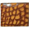 Alice Fan Lusso Reale Coccodrillo Cuoio Degli Uomini Del Raccoglitore Della Pelle di Alligatore Bifold Portafoglio, Giallo, Portafoglio in pelle di coccodrillo naturale