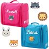 Getname Necklace Borsa da Toilette Personalizzata con Nome e Specchio - Animali Cartone Animato per Bambini - Personalizzato Beauty Case da Viaggio Portatile per Bambina e Bambino - Kit Organizer Articoli da Toeletta