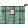 TAILORMAP Portamonete Harris Tweed fatto a mano, borsa per rossetto, vintage britannico portatile, portafoglio per carte di credito e documenti d'identità con cerniera YKK per donne e uomini, Verde menta, Large