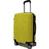 R.Leone Valigia da 1 pezzo Fino a Set 4 Trolley Rigido grande, medio, bagaglio a mano e beauty case 4 ruote in ABS 611 (L Valigia Grande, Giallo)