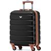 Flight Knight Valigie Rigide in ABS Leggere a 4 Ruote - Bagaglio a mano approvato per oltre 60 compagnie aeree tra cui easyJet, Jet2 e dimensioni massime per Ryanair (Priorita) 55x40x20cm