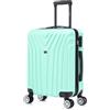 R.Leone Valigia da 1 Fino a Set 4 Trolley Rigido grande, medio, bagaglio a mano 55x40x23 cm Wizz, ITA Airways e bagaglio 45x36x20 cm EasyJet in ABS 9001 (Verde Acqua, L Misura Grande)