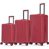 CELIMS - Set di 3 Valigie | Valigia Cabina + Media + Grande | Lucchetto TSA | ABS ultra-resistente | Ruote 360° | Rosso