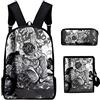 Tongyundacheng Anime BAKI Hanma Yujiro Baki Zaino Set 3 Pezzi con Borsa a Tracolla e Astuccio Ragazzi Ragazze Borsa Scuola Studente Ragazzi Ragazzi Moda Casual Zaino Viaggio