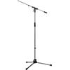 K&M 21090 base per microfono nero cromato, in acciaio, braccio girevole, estensione fino a 74,5 cm - 90-160 cm di altezza - raccordo filettato 3/8