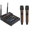 Bewinner Mixer da Studio Compatto a 4 Canali, Mini Mixer Stereo Bluetooth Wireless con 2 Microfoni Wireless, per la Registrazione in Studio Domestico