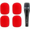ZHHSUNY 4 pezzi E835 Microfono Foam Cover Accessori Parabrezza Compatibile per Sennheiser E965 E835S E835 E935 E945 E845-S E845 Microfono di Ricambio Mic Foam Cover (Rosso)