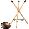 Tewzafiya Supporto per handpan per tamburo in acciaio, treppiede per supporto handpan | Struttura del treppiede - Supporto per rullante portatile, supporto per rullante regolabile in legno massello