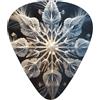 Wzywhj Plettro per chitarra con stampa natalizia con fiocchi di neve, facile presa, per ukulele, chitarra acustica ed elettrica, 12 pezzi