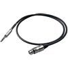 Proel BULK210LU5 - Cavo audio professionale bilanciato con connessioni spina jack Stereo 6.3 mm a cannon XLR 3P Femmina - 5mt., Nero