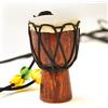 Soldmore7 5.3 cm mini djembe professionale in legno, da appendere, con catenina design: tamburo bongo Africa occidentale, tradizionale africano Musical Instrumen, brown