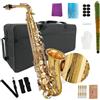 YoungMonic Sassofono contralto E Flat per adulti studenti Sax Mib Alto Kit completo con custodia per sax per il trasporto Bocchino cinghie ance sassofono kit per principianti