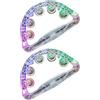 OFFSCH 2pezzi Tamburello Luci LED Manico Articoli per Feste e Giocattoli per Ragazzo Ragazza Adatti per Ktv e Eventi Realizzato in Plastica di Colore Trasparente Colore Casuale