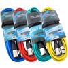 keepdrum 4 x Cavo microfono KEEPDRUM Set 10 m XLR 4 colori rosso blu verde giallo